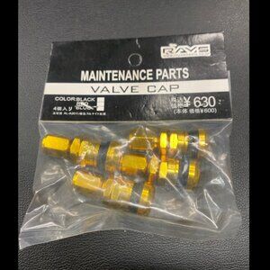 Rays Engineering Anodized Air Valve Stem With Cap Pack of 4 Valve Stem Caps gold